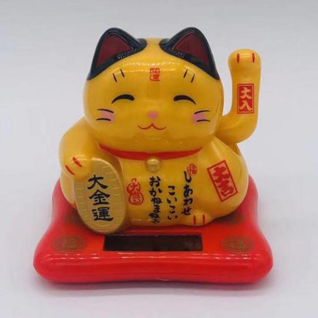 Fortune Welcoming Luck Wealth Cat Solar Powered Dancing Figurine