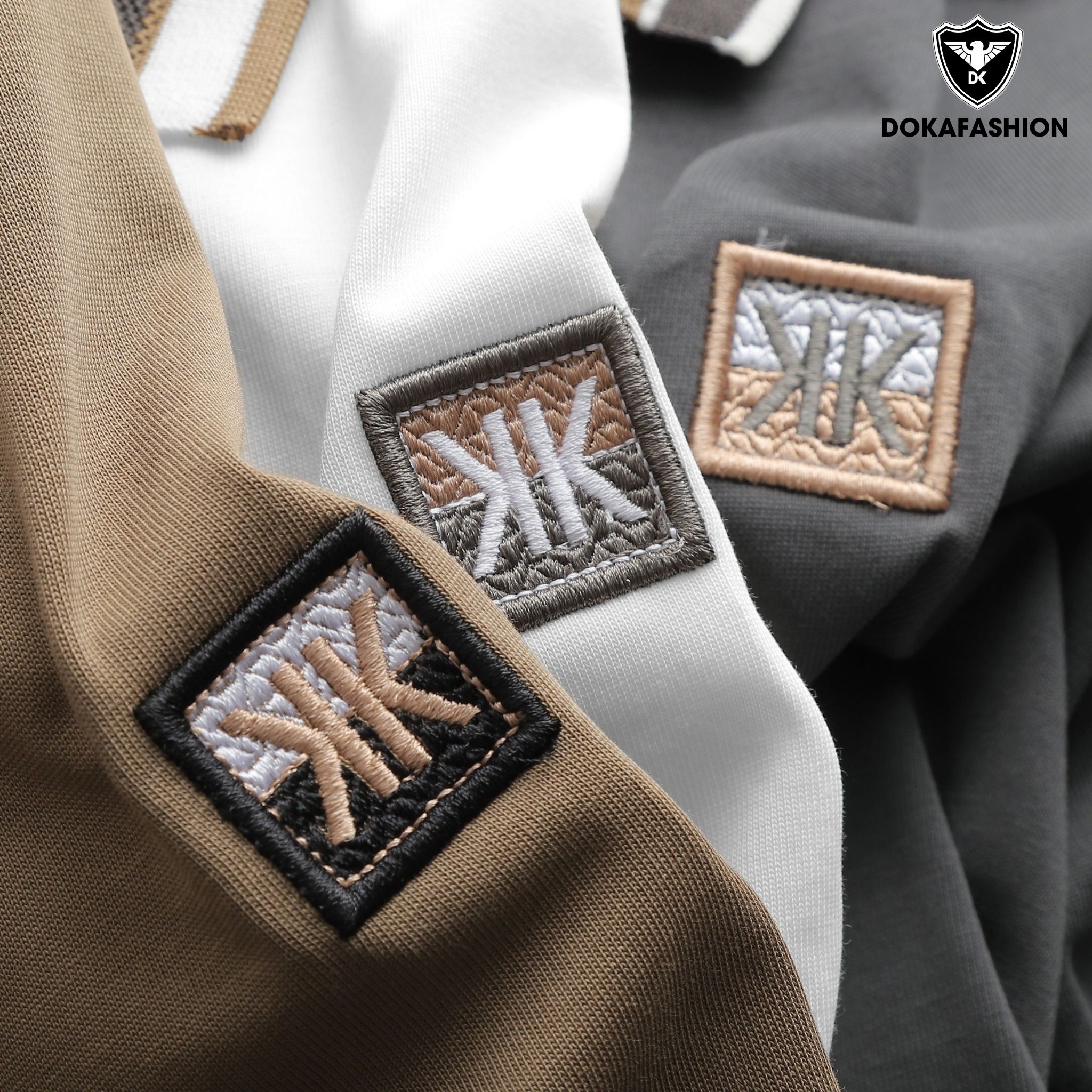 Áo thun nam cổ bẻ, Áo Polo Nam cổ bẻ nổi logo chữ kk thun có cổ tay lỡ vải cá sấu cotton phong cách trẻ trung, chuẩn form, nhiều màu DS25