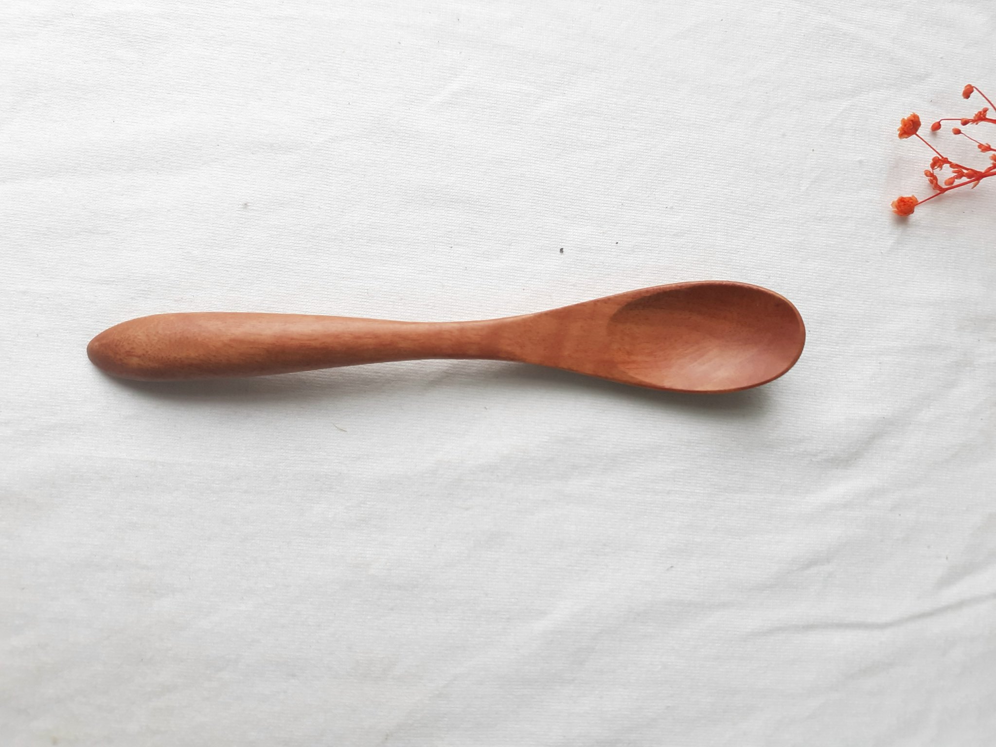 Bộ 6 thìa, muỗng gỗ nhãn nhỏ màu nâu 12 cm x 2 cm