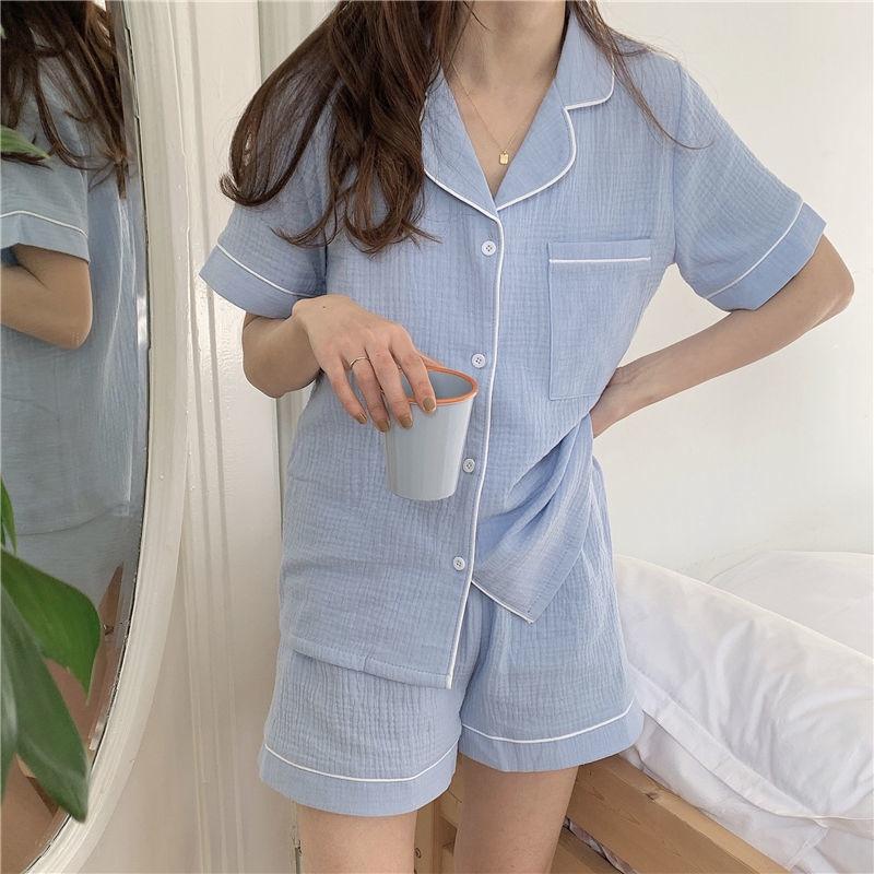 Bộ ngủ nữ, đồ bộ pijama nữ thời trang chất liệu xốp nhún mềm mại thoáng mát cộc tay độc lạ hot nhất 2022 BNN001