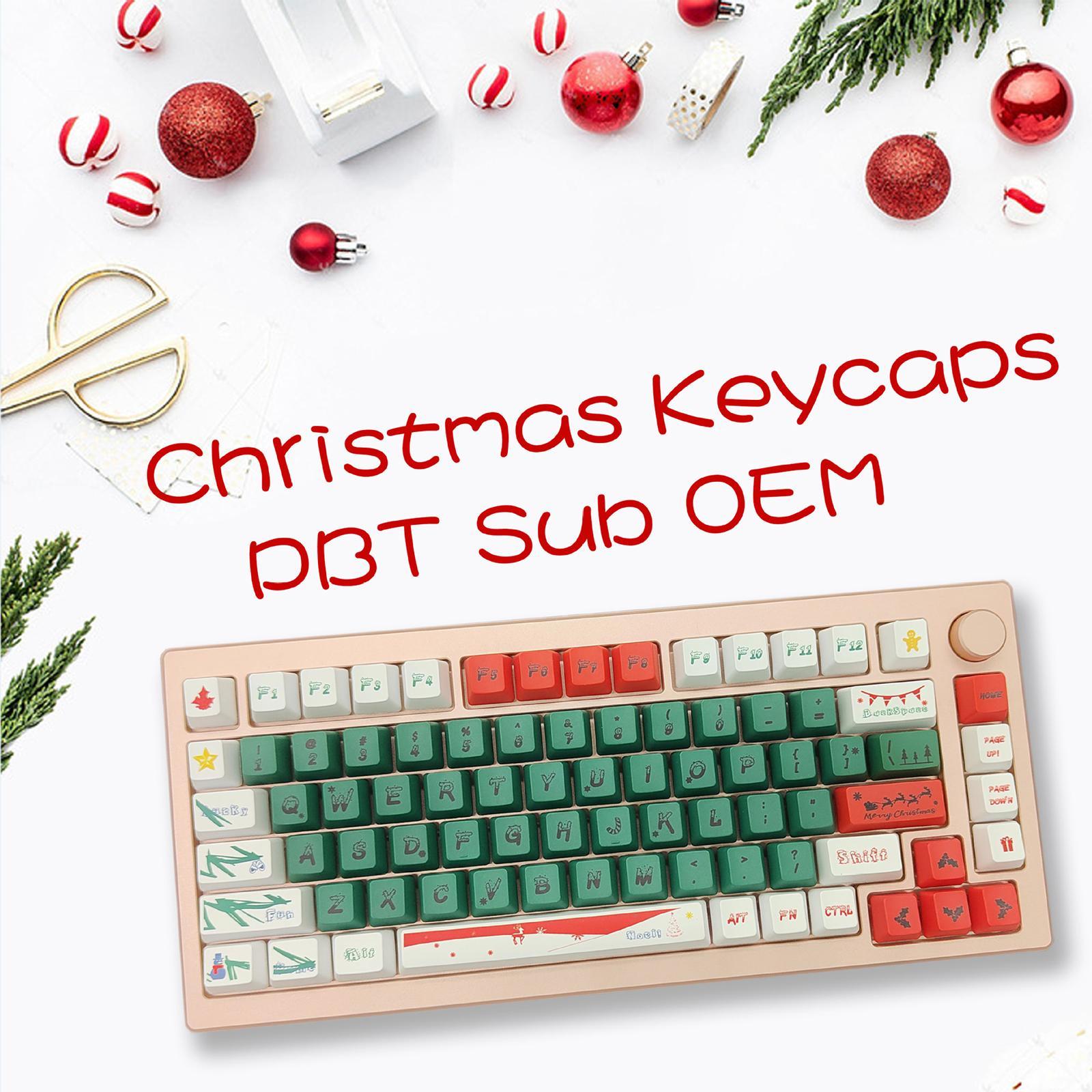 123 Keys PBT  Christmas Theme Waterproof for 61 64 68 87 96 98 108