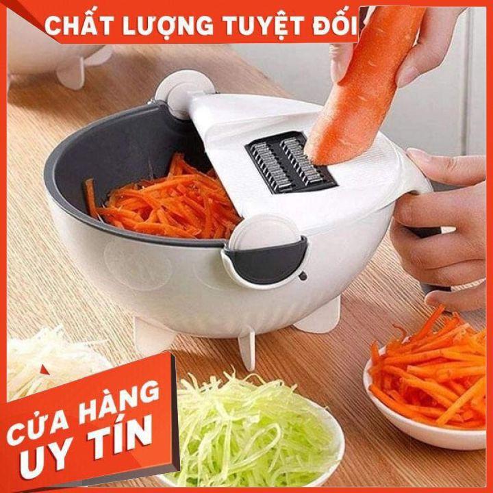 Bộ Nạo Rau Củ Đa Năng Kèm Rổ Đựng và Chậu 9 in 1, Bào Rau Củ Quả Tiện Lợi Kiểu Dáng Sang Trọng