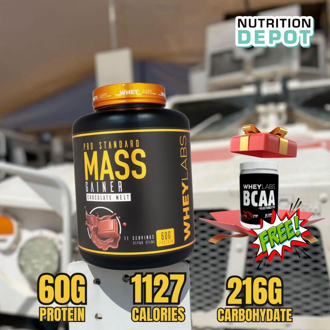 Sữa tăng cân và tăng cơ Wheylabs Mass Gainer Pro Standard 3.1kg - Tặng kèm BCAA 30 lần dùng - Nutrition Depot Vietnam