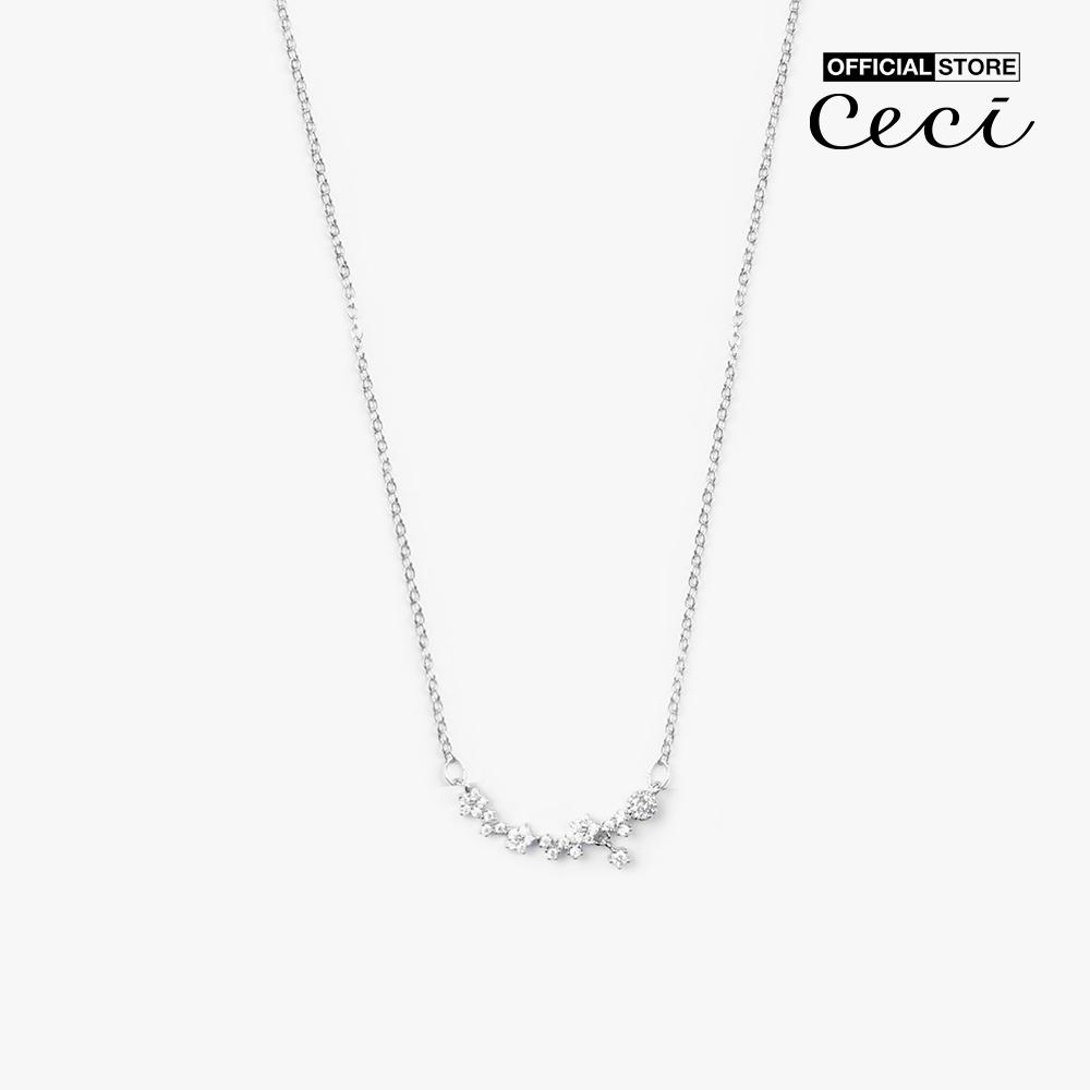 CECI - Dây chuyền nữ sợi mảnh phối mặt đính đá sang trọng CC4-01000229-07