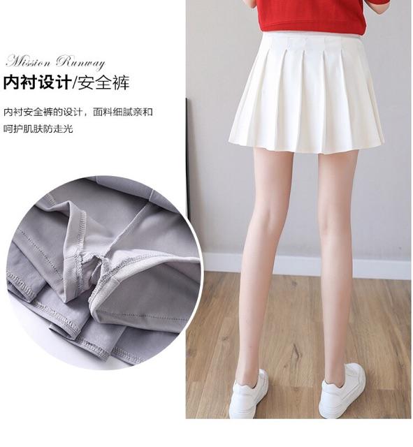 Chân váy bầu xếp ly kèm quần( hàng quảng châu)sẵn hàng giao ngay
