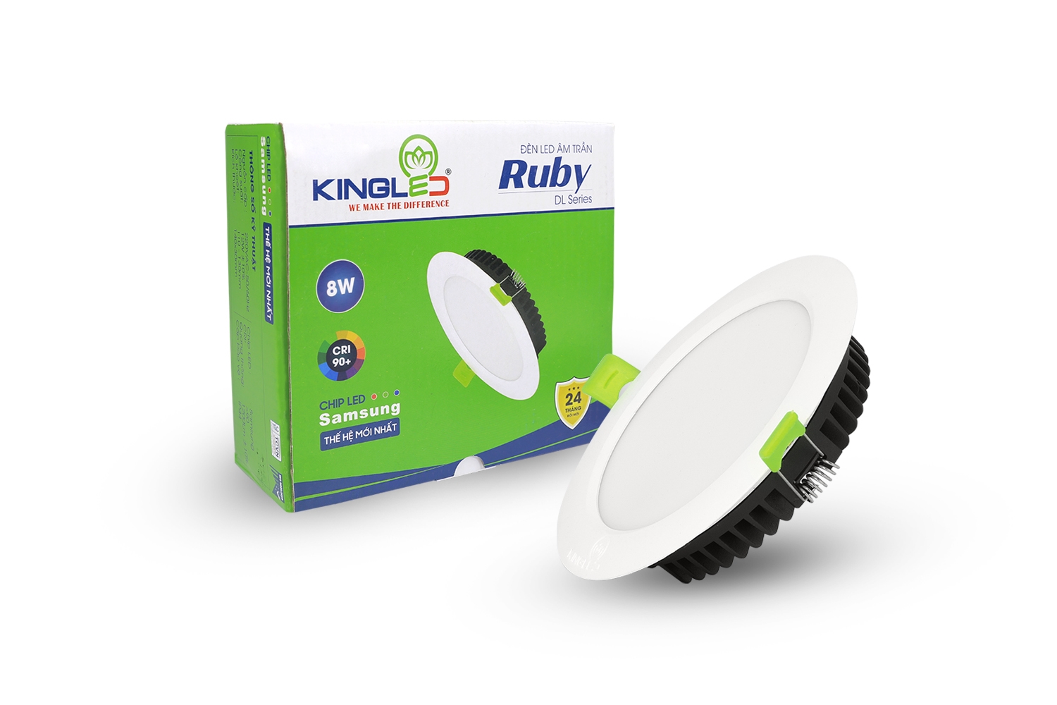 Đèn Âm Trần Ruby 8W  Ø90 KINGLED