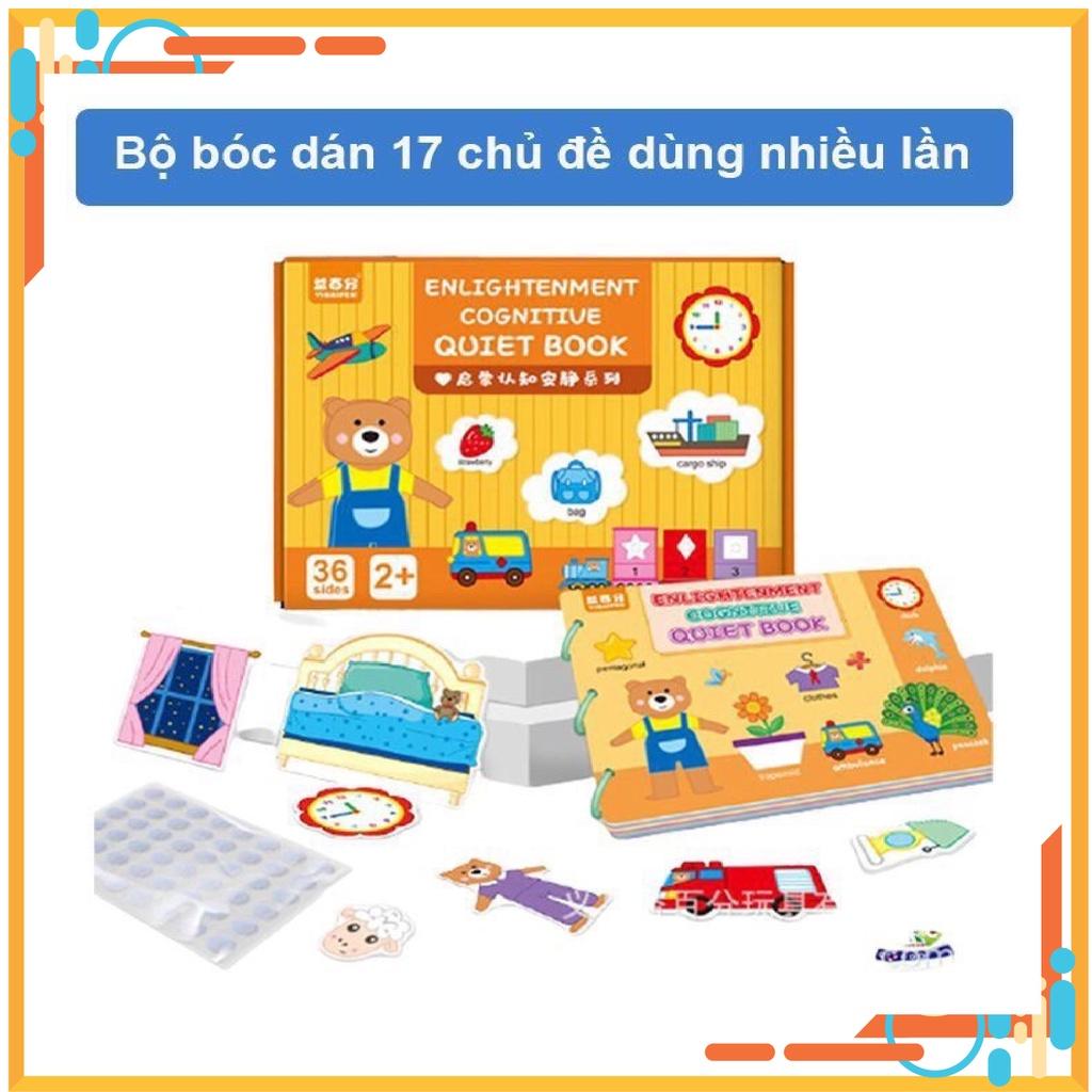 Đồ chơi giáo dục sớm Montessori, học liệu bóc dán thông minh cho bé 17 chủ đề dùng nhiều lần