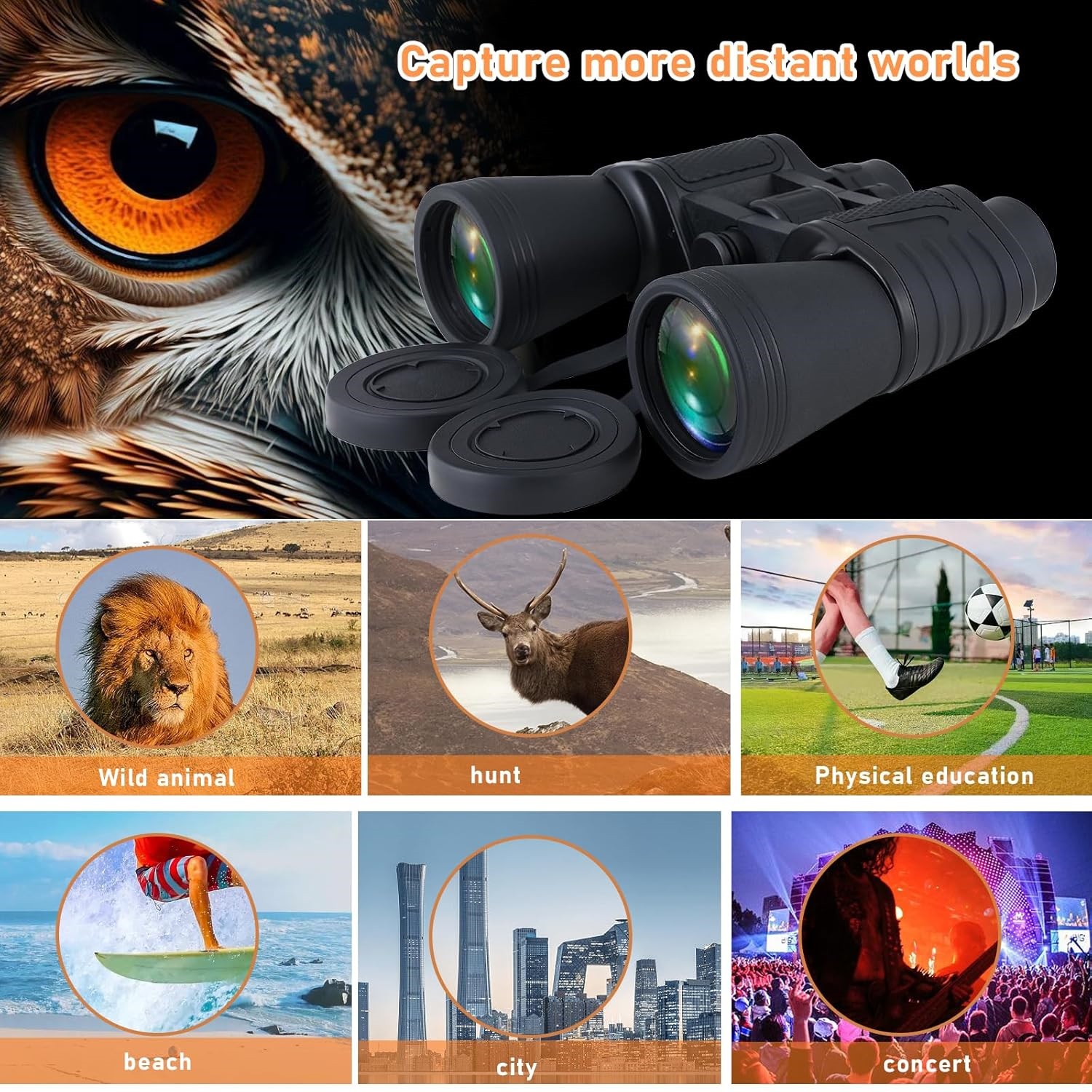 Ống nhòm hai mắt Terino BN-2050 (20x50mm, lăng kính BAK4, chống nước, quan sát xa, hỗ trợ nhìn đêm) phù hợp cho ngắm chim, săn bắn, du lịch &amp; sự kiện trong điều kiện ánh sáng yếu - Hàng chính hãng