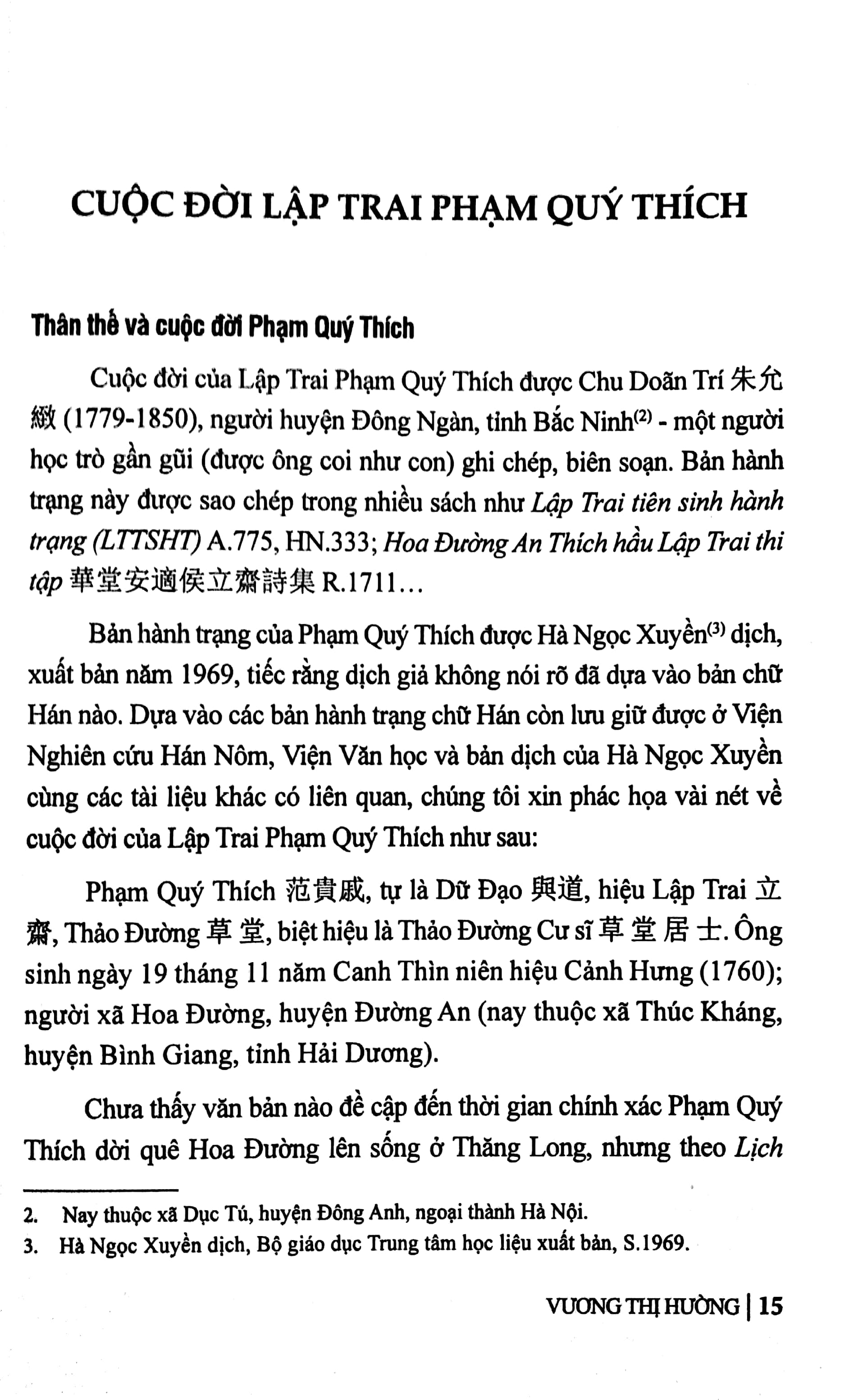 Lập Trai Phạm Quý Thích - Cuộc Đời Và Thơ Chữ Hán