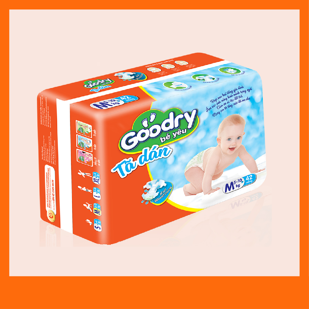 Tã dán Goodry size M42 công nghệ Nhật Bản màng đáy thoáng khí