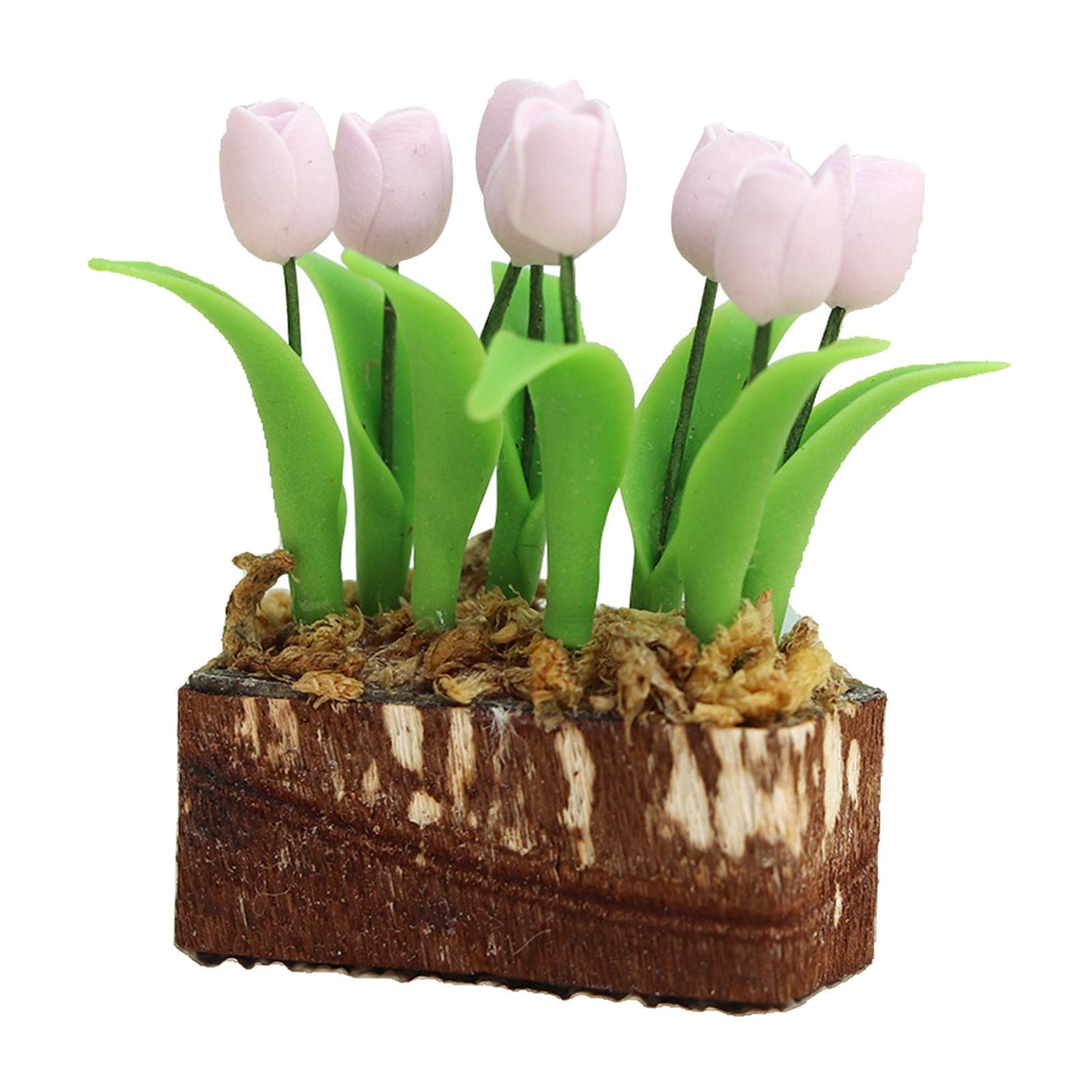 Miniature Dollhouse Flower DIY Accessories doll house for Garden Handcraft Balcony