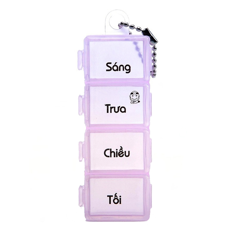 Bộ 2 hộp chia thuốc 4 ngăn theo buổi tiện dụng