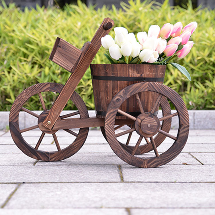 Kệ để chậu hoa cây cảnh decor sân vườn ban công ngoài trời phong cách vintage bằng gỗ thông rắn chắc bảo hành 6 tháng