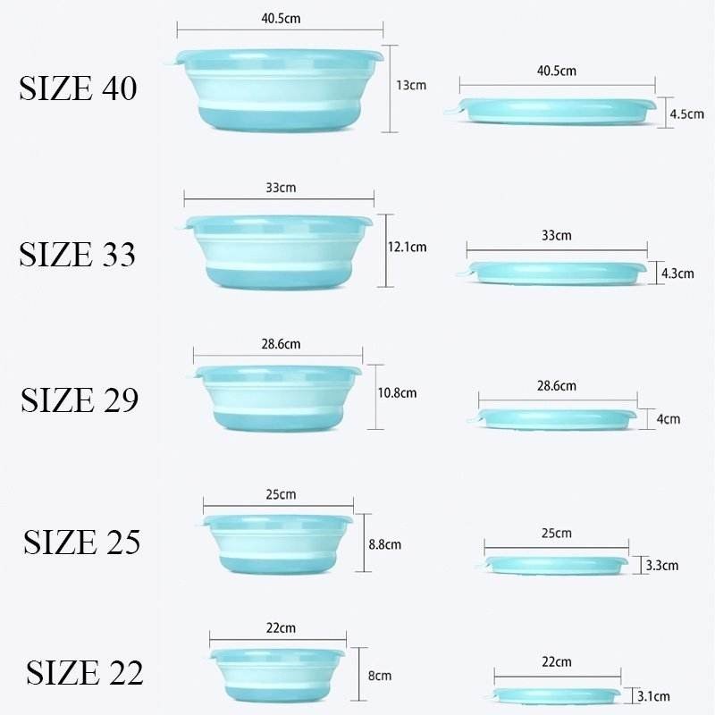 Chậu Silicon đa năng thau trộn mồi bát đựng mồi câu cá Silicon gấp gọn