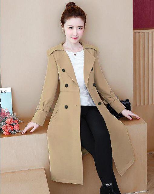ÁO KHOÁC KAKI ĐÍNH NÚT CỘT NƠ EO