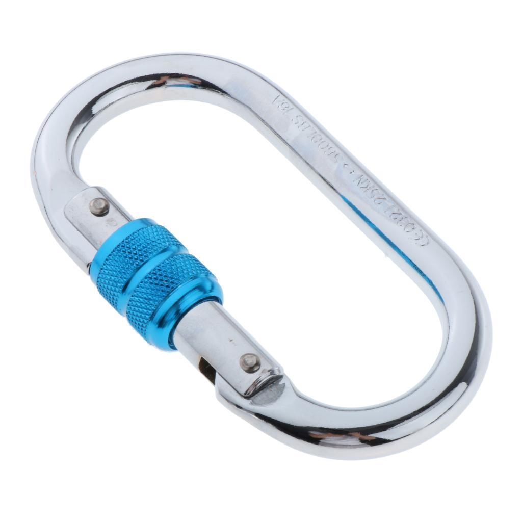 Outdoor Climbing Iron Carabiner Screw Locking O-Shape 25KN for Hiking Swing