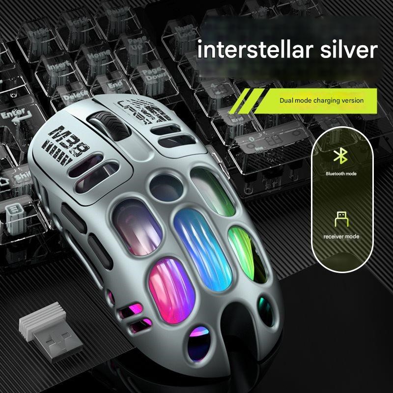 Chuột Led Không Dây M38 đa kết nối Bluetooth 5.0 + Usb 2.4G + Cáp 12800Dpi Pin Sạc TypeC hàng nhập khẩu