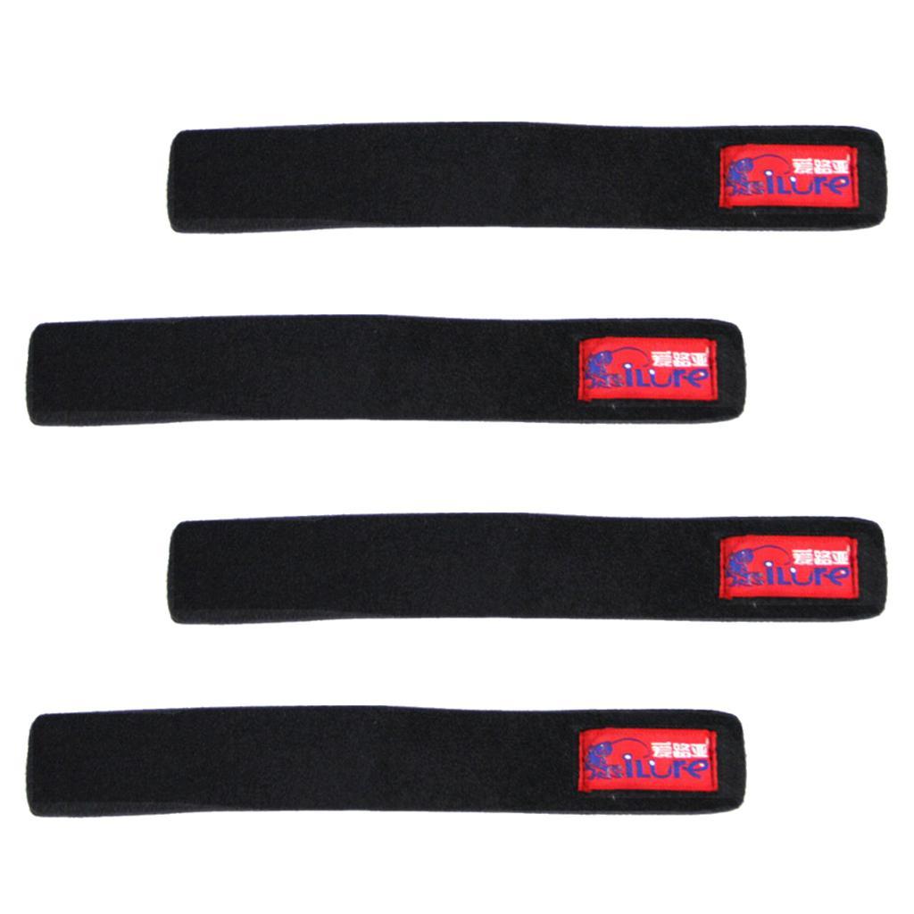 4Pcs Fishing Rods Belt Ties Rod Strap Stretchy Trout Finishing Rods Carbon Telescopic Bait Casting Spinning Rods Holder Wrap Bag Accessories
