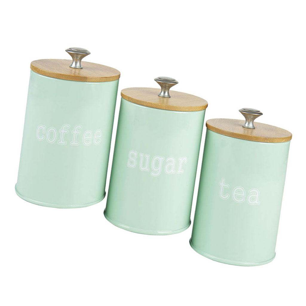 Bếp Kim Loại Gia Vị Canister Salt Sugar Pepper Pepper Jar