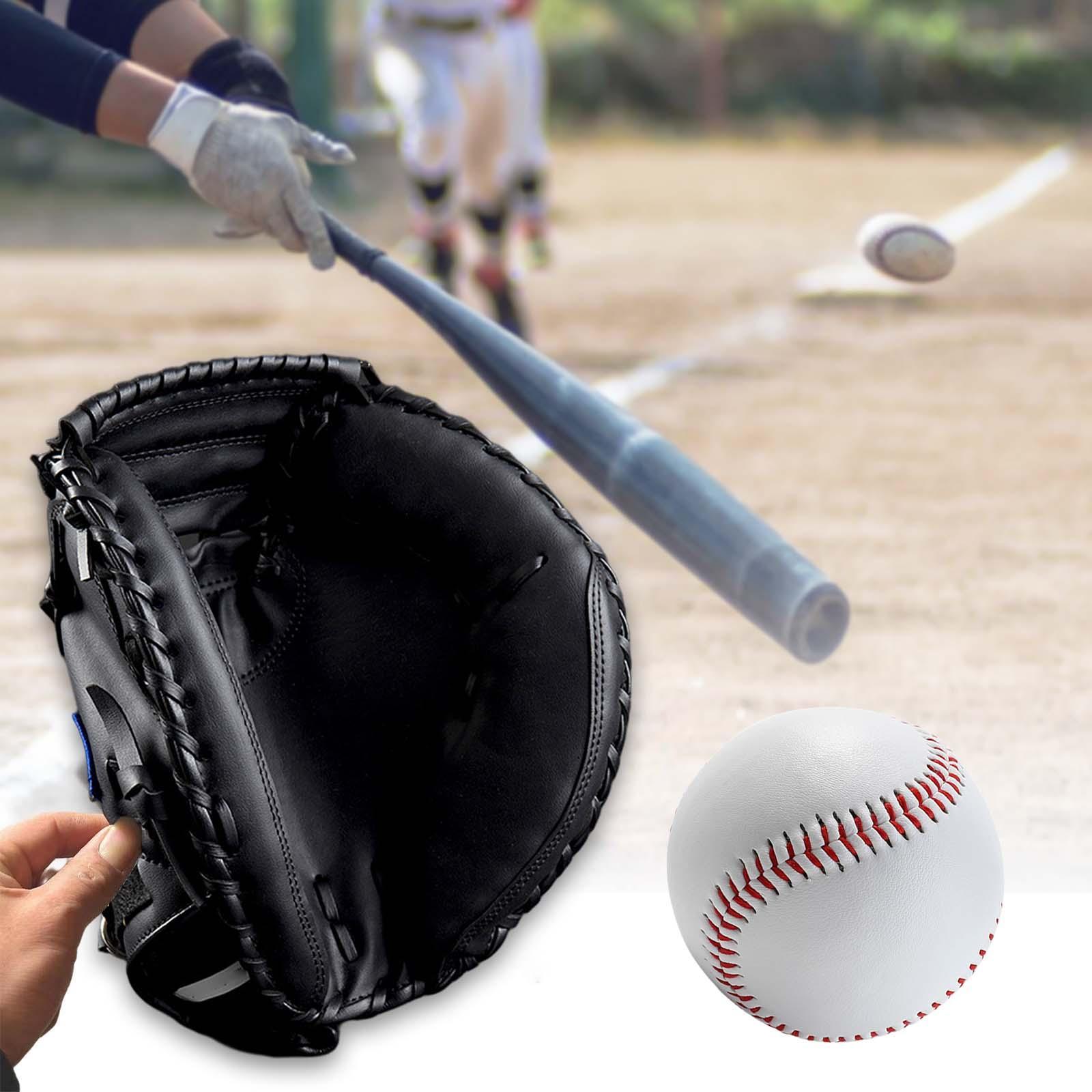 Baseball Catcher Gloves PU with Baseball Ball Teeball Glove Men Women Unisex