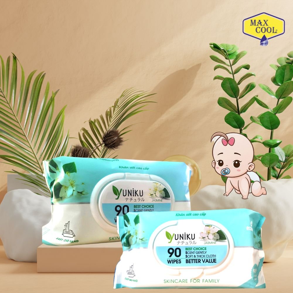 Combo 6 Gói Khăn Ướt Yuniku 90 Tờ Hương Lài