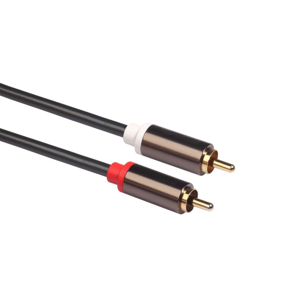 Fully Shielded 5-Ft Cable, Dual RCA Male to 2x 6.35mm 1/4" Mono Male