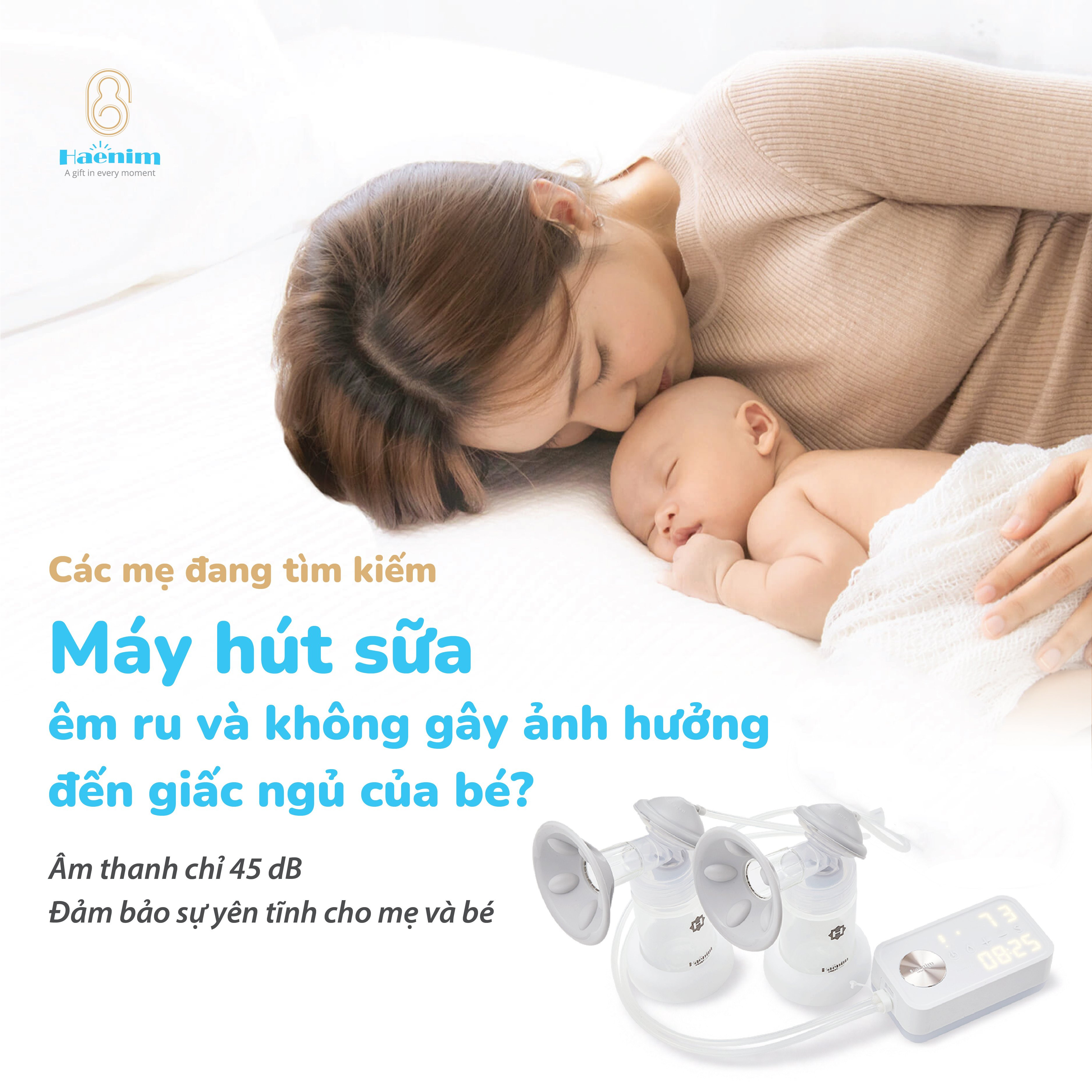 Máy hút sữa điện đôi Haenim 7V - Sản phẩm mới năm 2020! - Có 4 màu cơ bản - Sản xuất tại Hàn Quốc - Nhập khẩu chính thức từ Hàn Quốc.