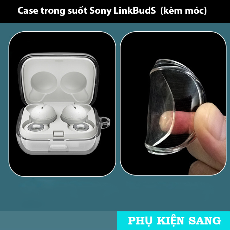 Case trong suốt TPU kèm móc treo cho Sony LinkBuds (WF-L900)