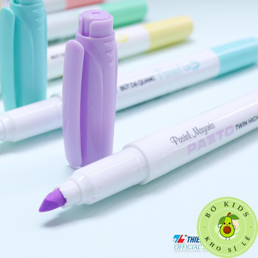 Bút dạ quang màu Pastel Thiên Long Pazto HL-016 - Rửa được - Không để lại vết khi Photocopy