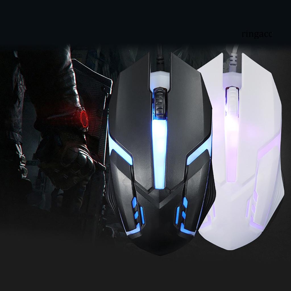 Chuột quang chơi game có dây USA đèn màu cầu vồng cho máy tính