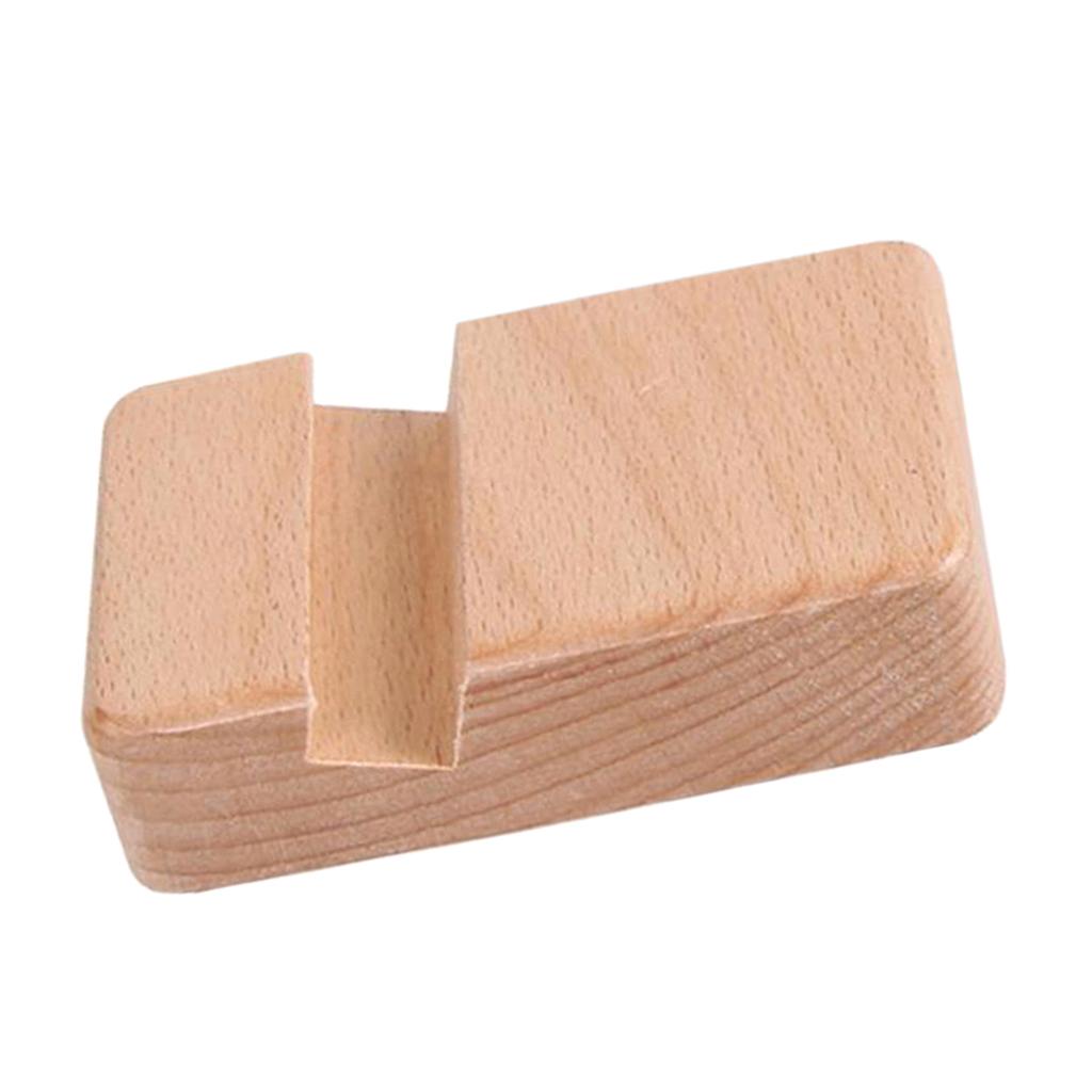 Desktop Wood Cell Phone Holder, Natural Wooden Phone Stand, Portable Smartphone Bracket for All Kinds of Phone