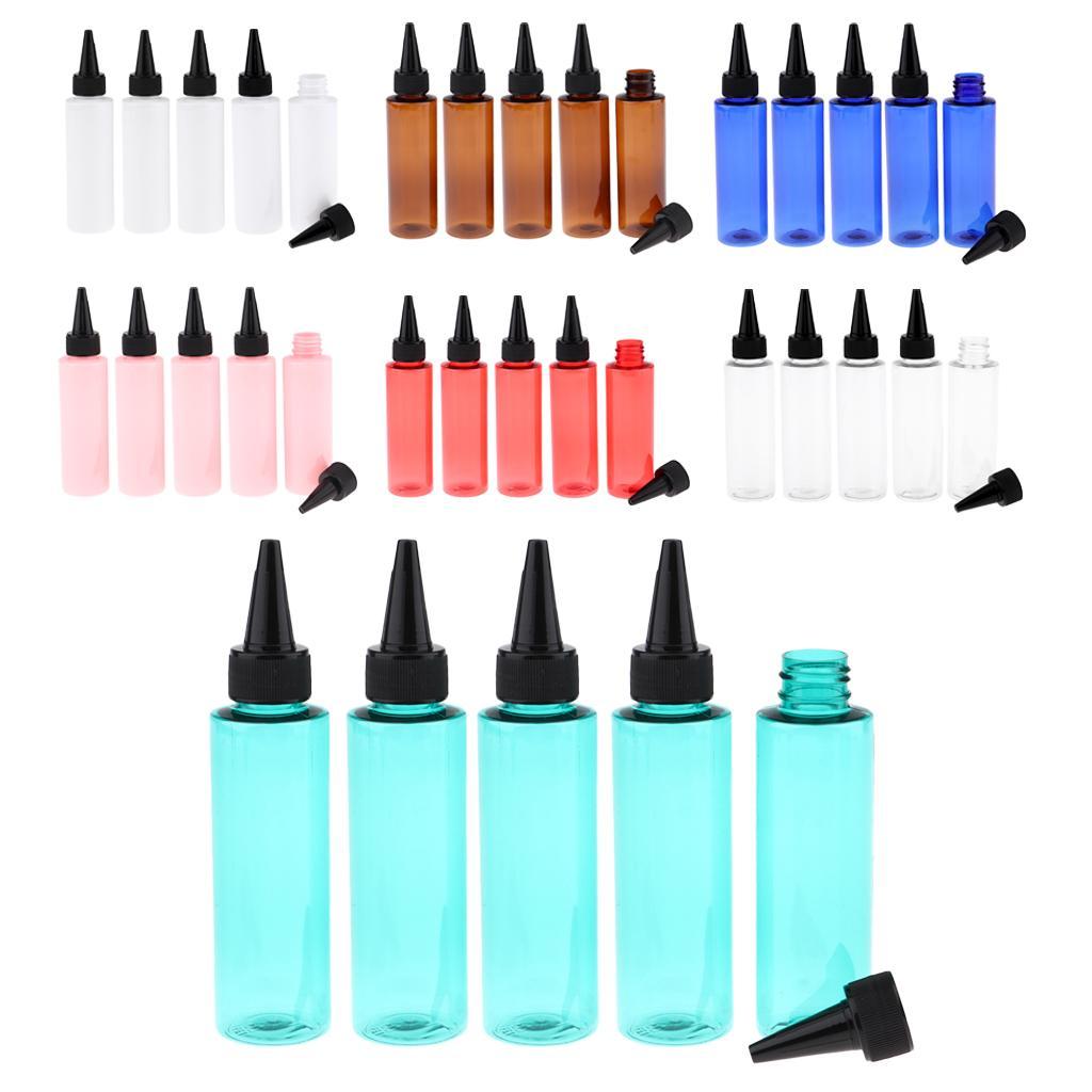 Pack of 5 100ml Empty Essential Oil Bottle Refillable Travel Cream Liquid Aromatherapy Perfume Vials With Black Cap