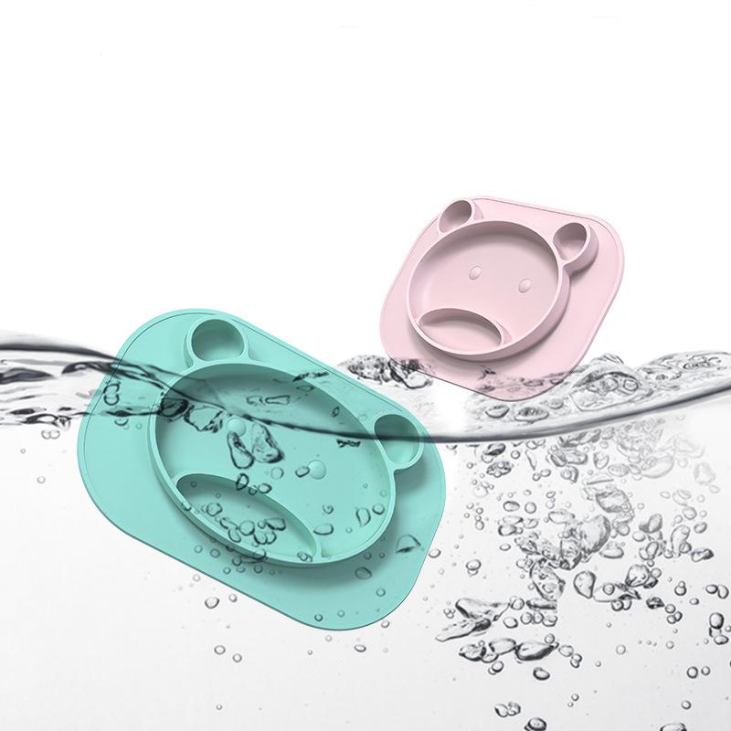 Silicone Cho Bé Chống Rơi Đĩa Dùng Tiệc Bộ Đồ Ăn Trẻ Em Sáng Tạo Hoạt Hình Ăn Sáng Tấm Bát Dễ Thương Gia Sư Đoàn Đĩa