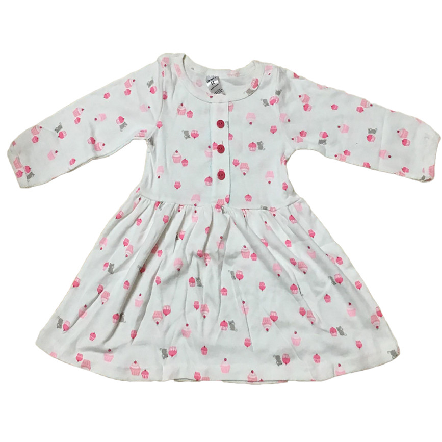 Combo 2 váy dài tay bé gái chất cotton size 1-7