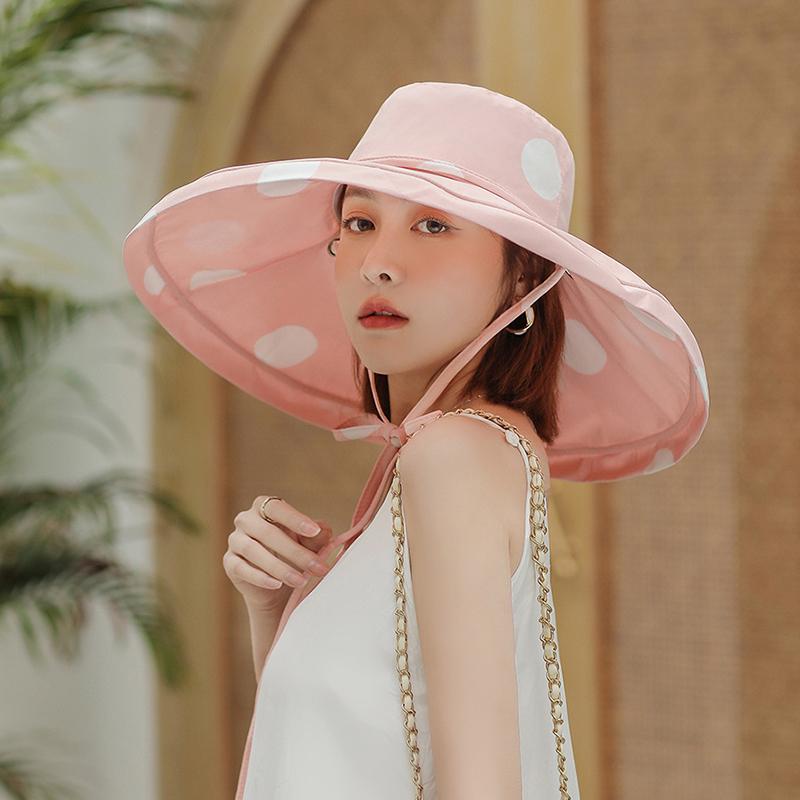 Chất Lượng Cao Phụ Nữ Mùa Hè Thời Trang Siêu Lớn Rộng Vành Đi Biển Người Cá Nắp Gấp Gọn Chống Tia UV Chống Nón Chống Nắng Xô