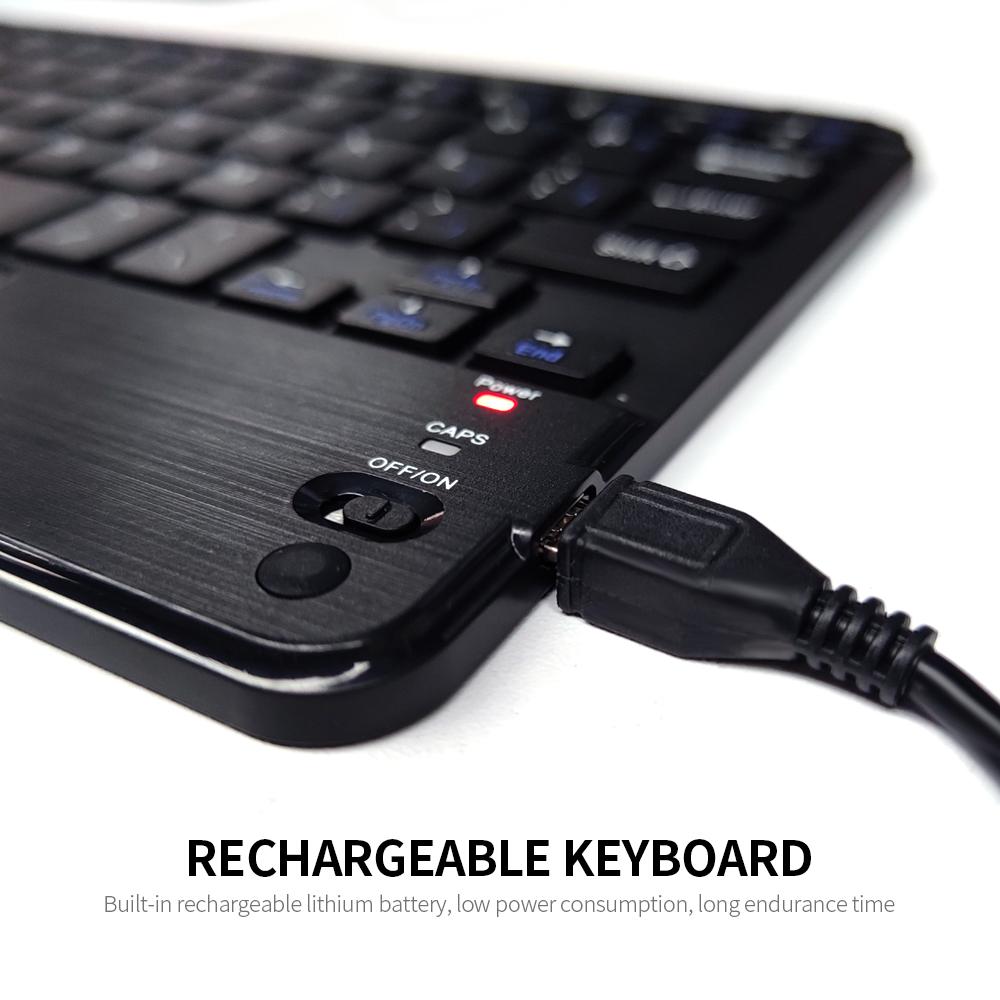 Bàn phím BT 3.0 không dây 59 phím mini siêu mỏng với Touch Pad Hỗ trợ Hệ thống Android Windows iOS