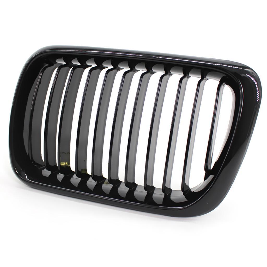 Glossy Black Front Grille Grill Headlight Eyelids For BMW E36 97-99 3Series