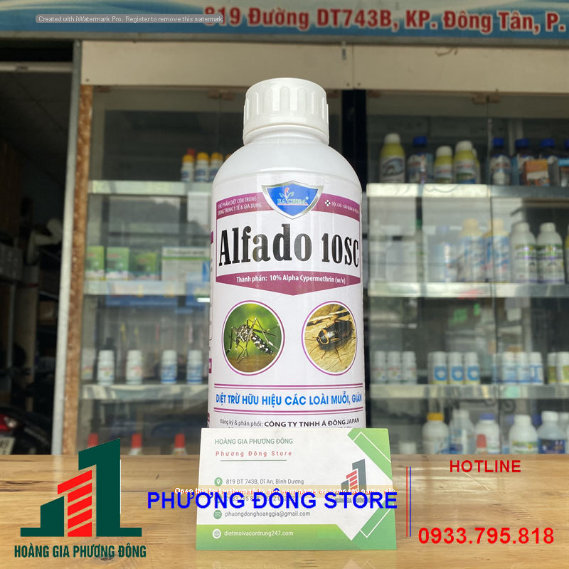 Thuốc diệt muỗi và côn trùng ALFADO 10SC _chai 1 lít