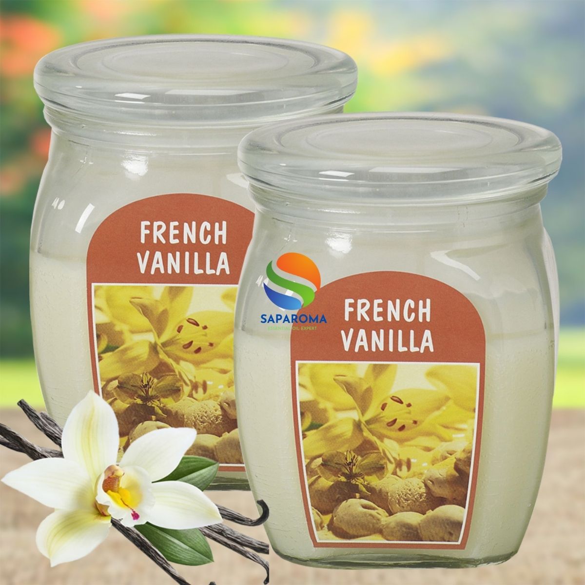 Combo 2 hũ nến thơm tinh dầu Bolsius French Vanilla 305g - hương hoa vani, nến trang trí, thơm phòng, thư giãn, Hỗ trợ khử mùi