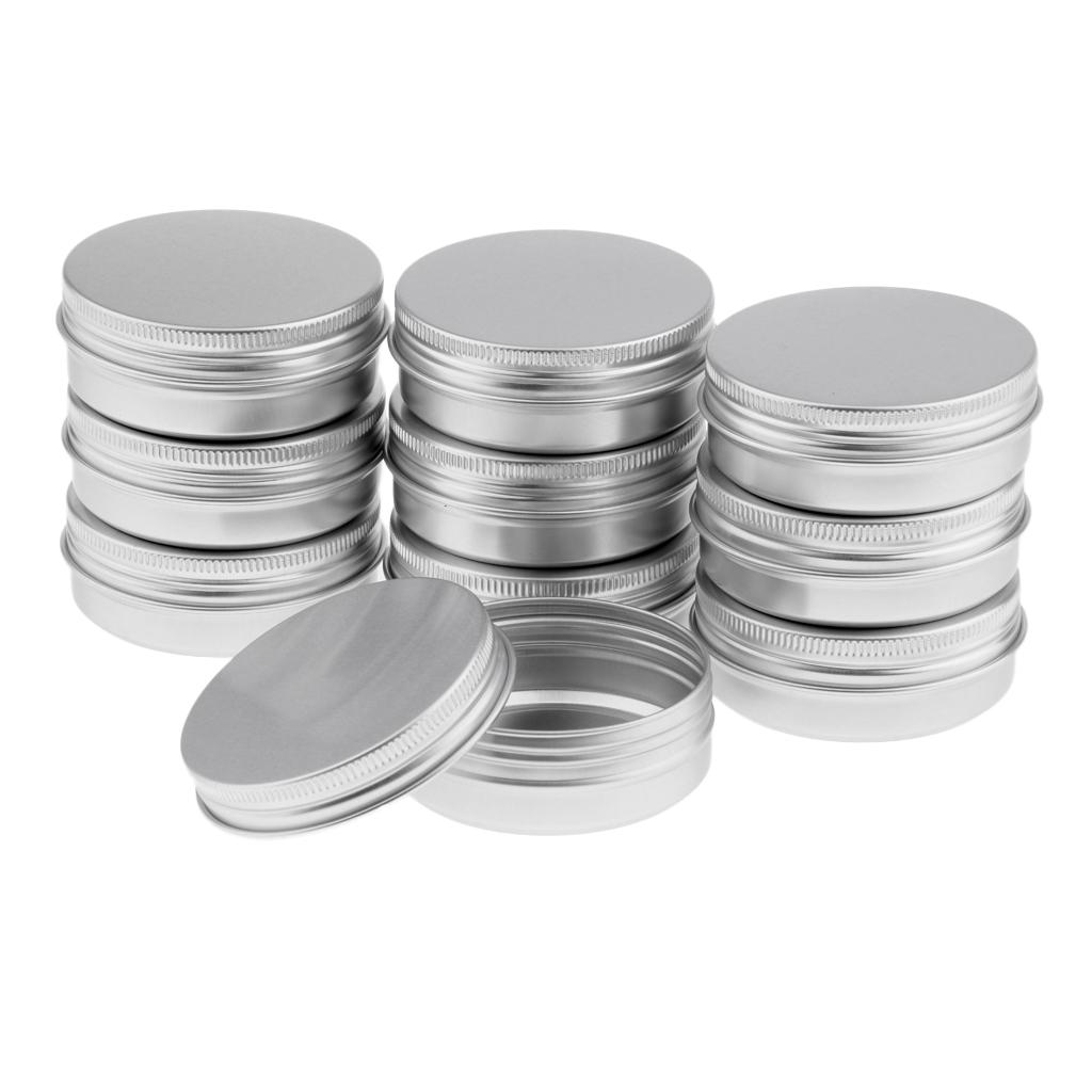 10 X 60ml Mỹ Phẩm Nhôm Tròn Kem Rỗng Lip Balm Hộp đựng Lọ Tin