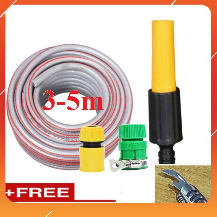 Bộ dây vòi xịt nước rửa xe,tưới cây ,tăng áp 3 lần, loại 3m,5m 206622-5 cút sập,nối nhựa vàng+ mở chai
