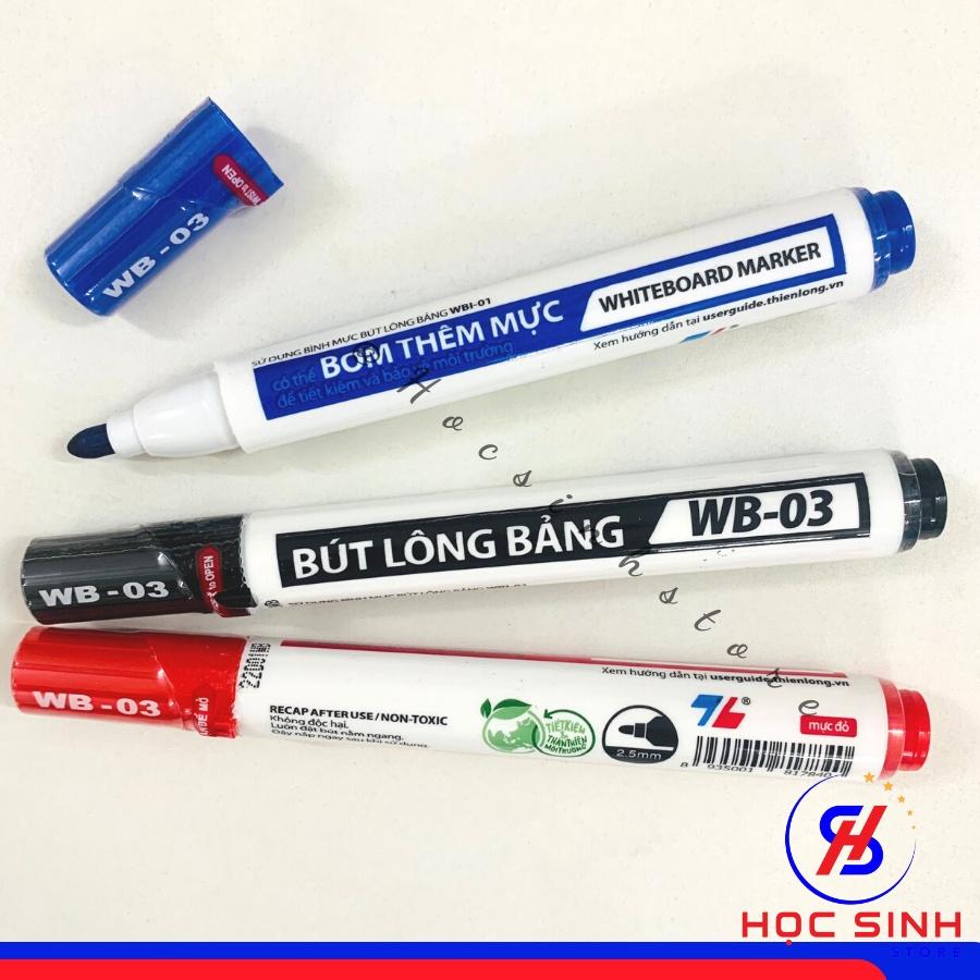 Bút Lông Bảng Thiên Long WB-03 Có Thể Bơm Mực, Mực Bôi Được