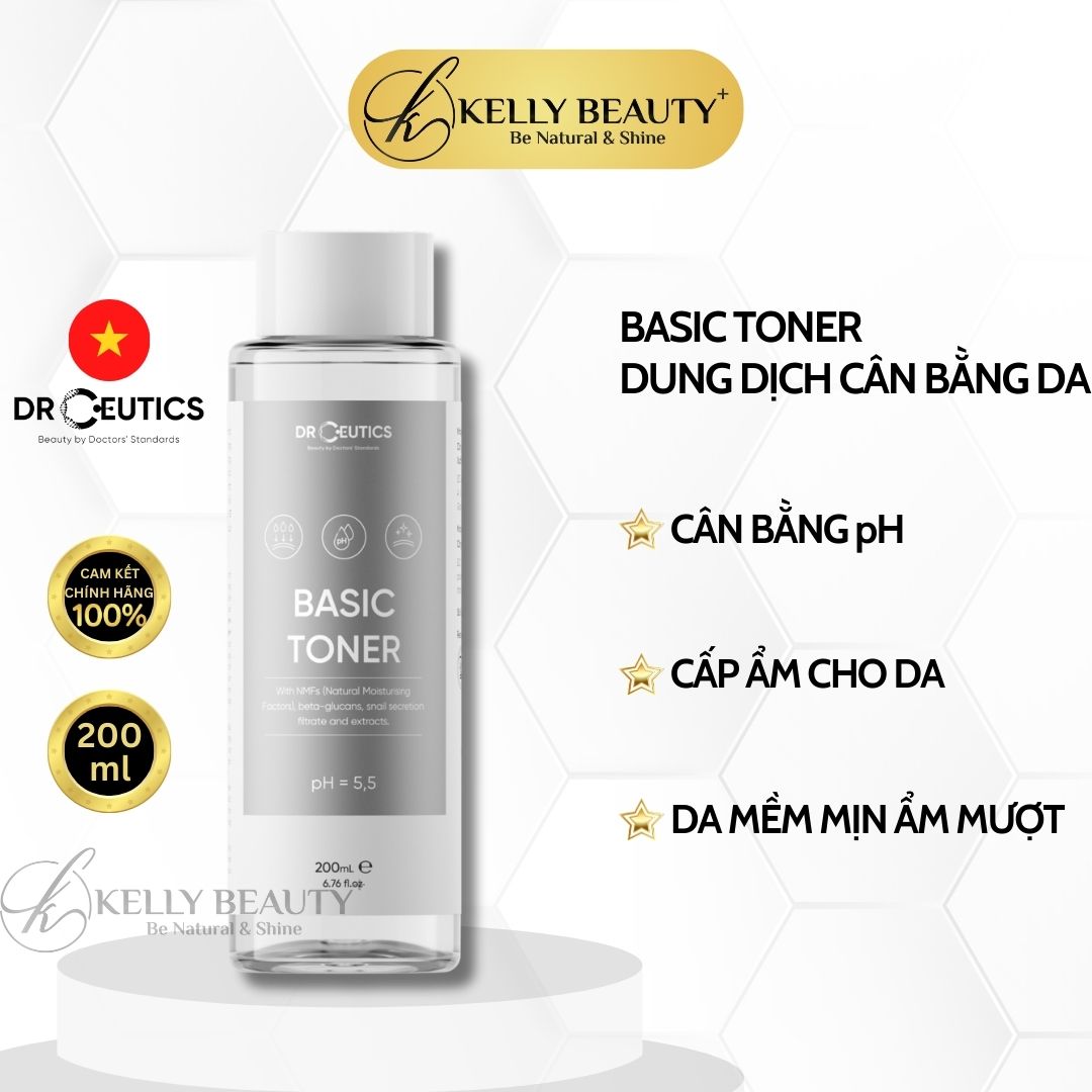 Basic Toner DrCeutics - Dung Dịch Cân Bằng Da, Cấp Ẩm Làm Dịu Làn Da | Kelly Beauty