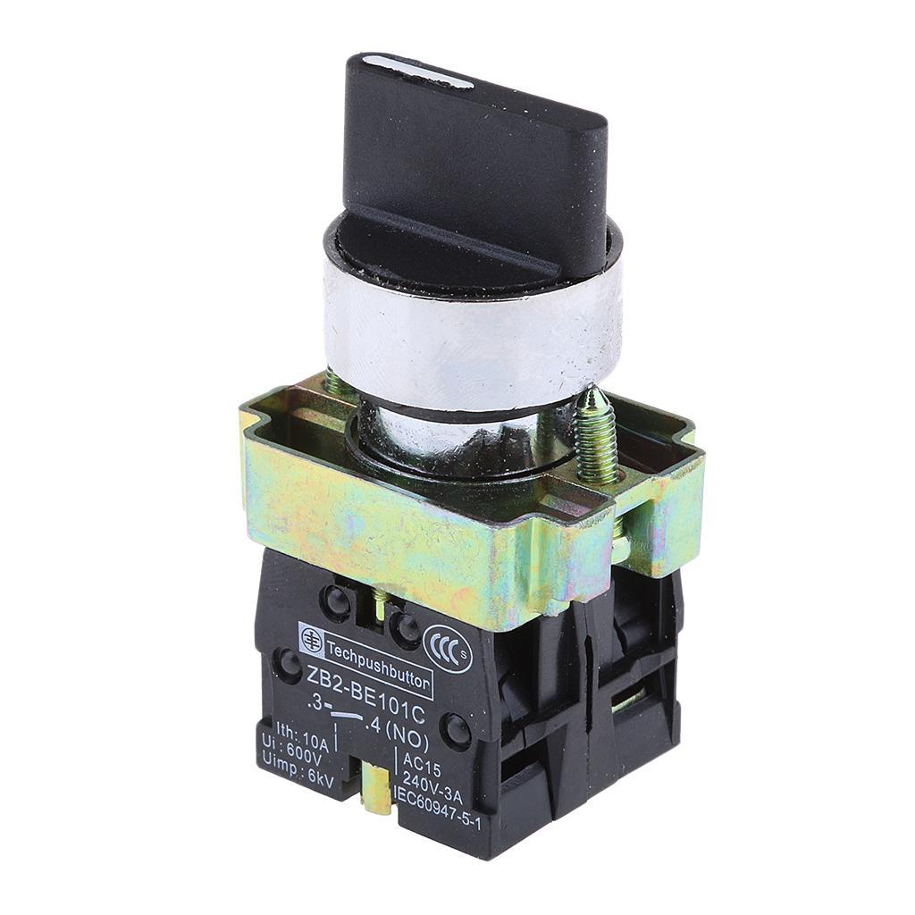 ZB2-BE101C 22mm 2NO 3 Positions Momentary Rotary Selector Switch 600V 10A