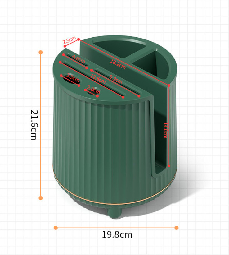 Ống hộp đựng dụng cụ nhà bếp xoay 360 độ có đế thoát nước siêu tiện dụng, kệ đựng đũa thìa dao thớt kéo