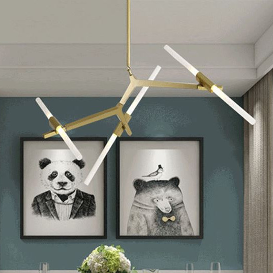 Đèn chùm VENTE xương cá 6 tay độc đáo, mới lạ trang trí nội thất sang trọng
