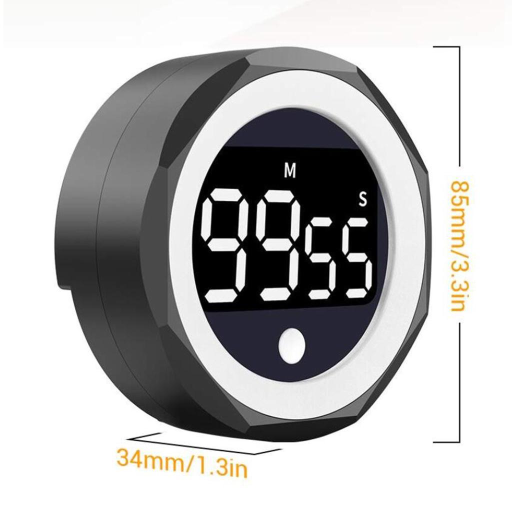 Digitial Timer Manual Knob Alarm Clock Stopwatch Kitchen Meeting Cooking