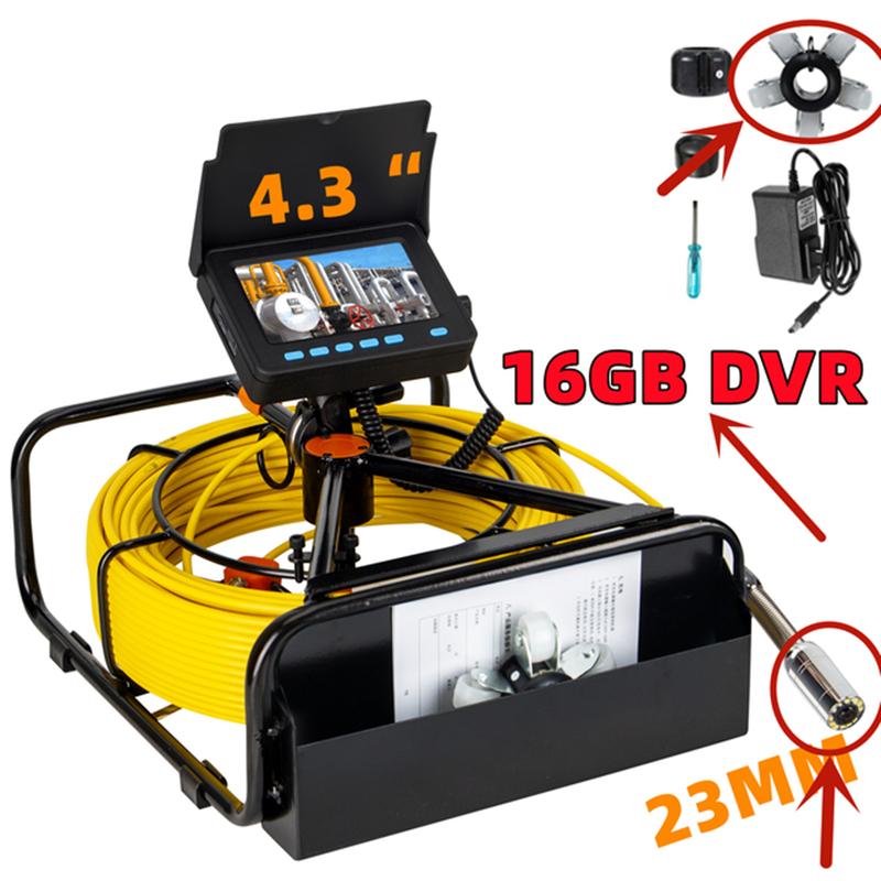Kiểm Tra Đường Ống Camera Với Đầu Ghi Hình Thẻ FT 16GB,SYANSPAN Cống Thoát Nước Nội Soi Công Nghiệp IP68 Pin 8500MHA 10/20/30/50M