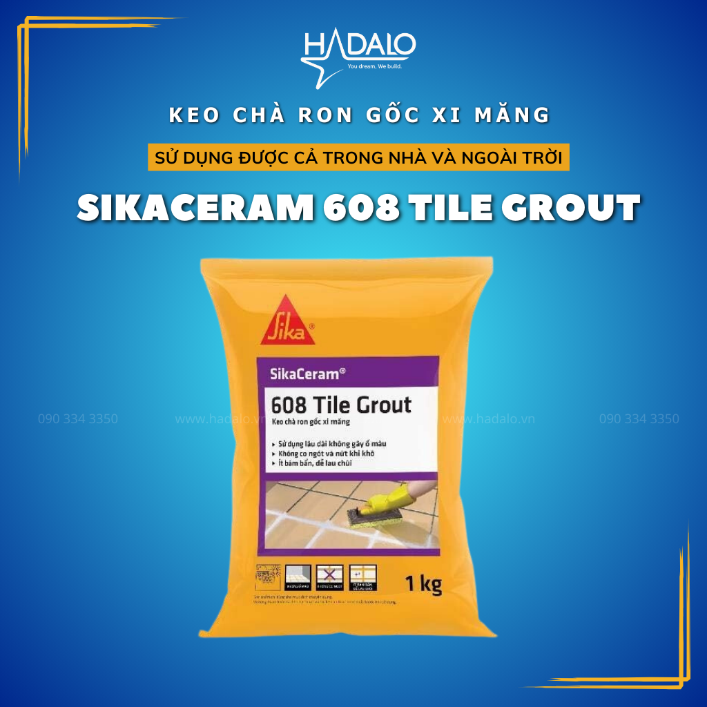 Keo chà ron SikaCeram 608 Tile Grout – Chống thấm tốt, dùng lâu ngày ít bám bẩn