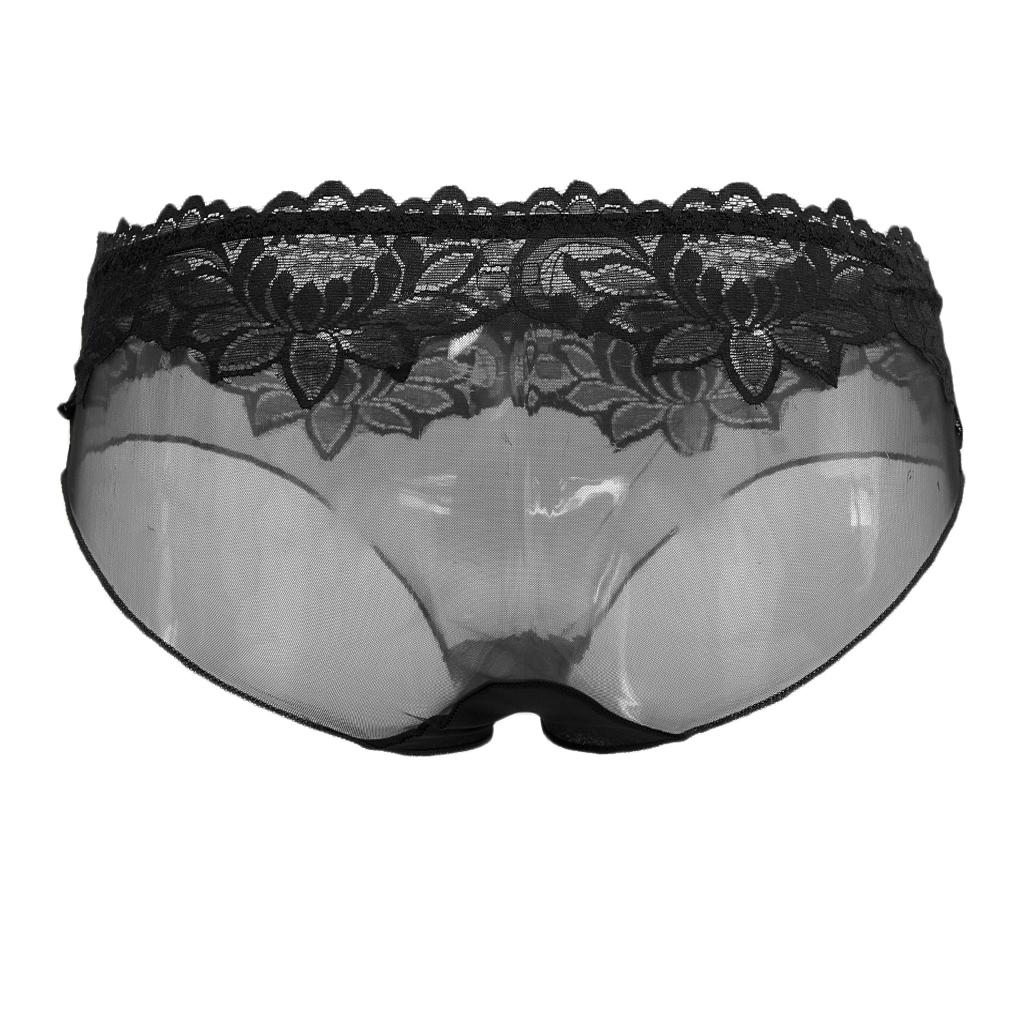 Women's Solid Sheer Mesh Panties Stretchy Low Rise Briefs Underwear Lingerie